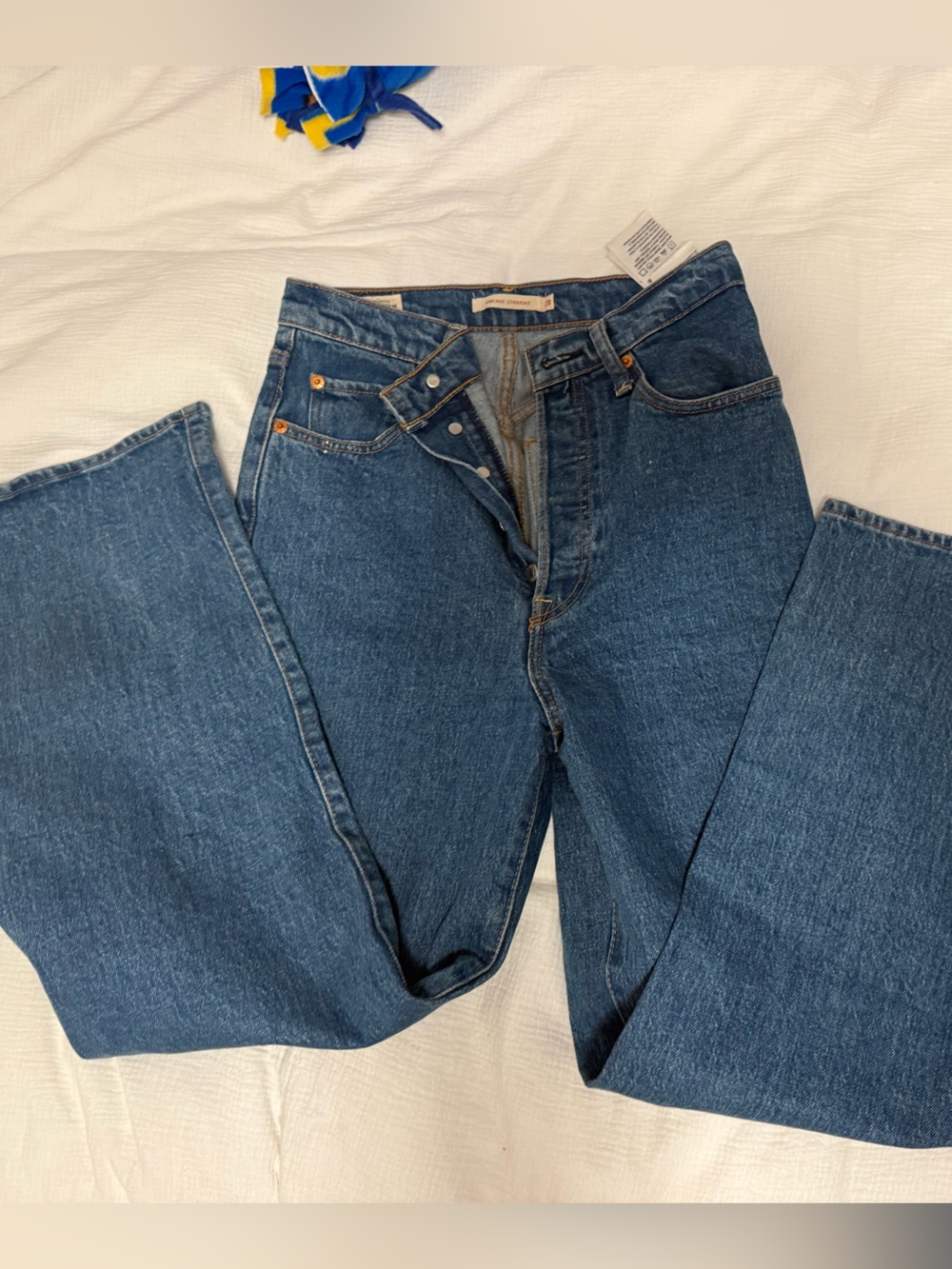 Levi's Straight Leg Jeans in Dark Blue Denim